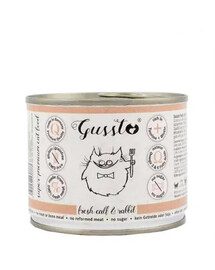 GUSSTO Cat Fresh Calf & Rabbit čerstvá jahňacina s králikom 200 g